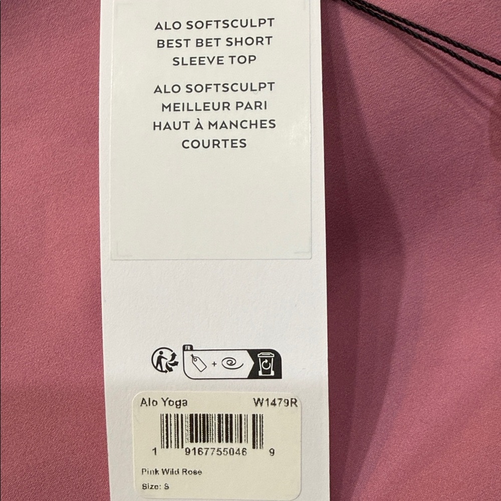 ALO YOGA | ✨NEW✨ ALO Softsculpt Precision Short Sleeve Top in Pink Wild Rose - Picture 7 of 7